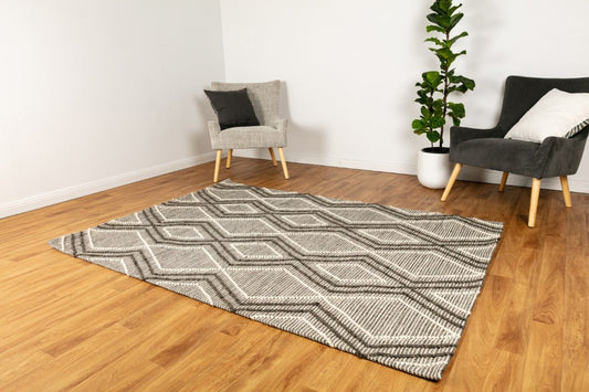 Anita Wool modern Rug Charcoal 10207.