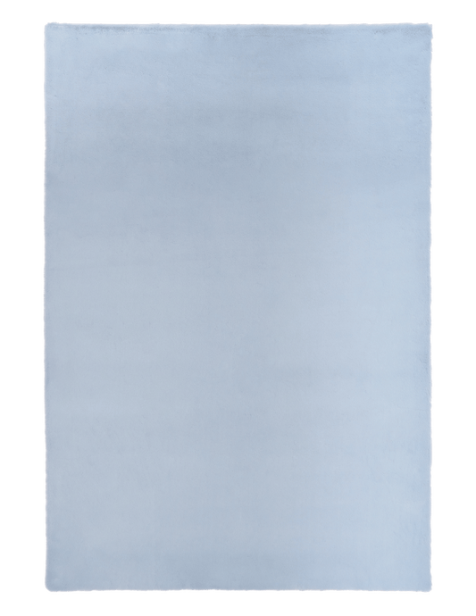 Light blue square area rug with soft plush pile