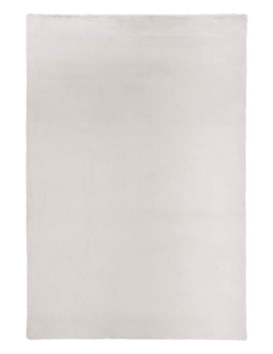 Carrie Tranquil Retreat rug, light gray fuzzy pile, smooth bordered edges