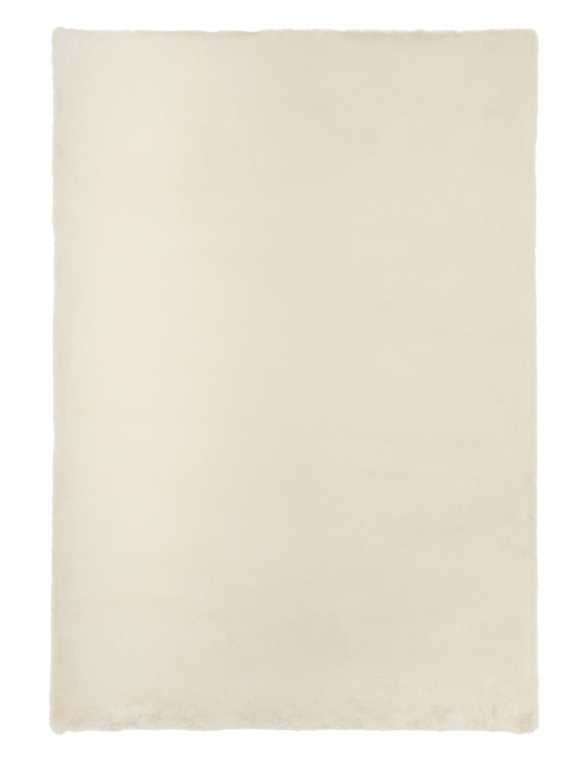 Warm neutral area rug, light textured surface close-up