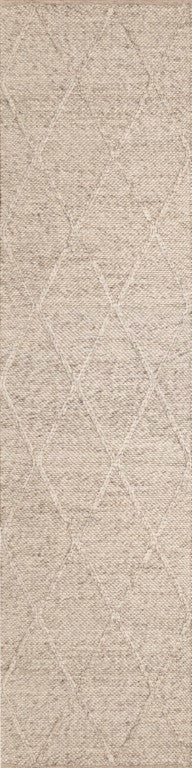 Colombo light grey wool rug with subtle geometric pattern