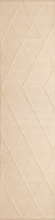 Cream wool rug with diamond trellis pattern | Colombo Wool Rug 1271 Cream Textured Woven Living Room Rug - Rugs Point Australia