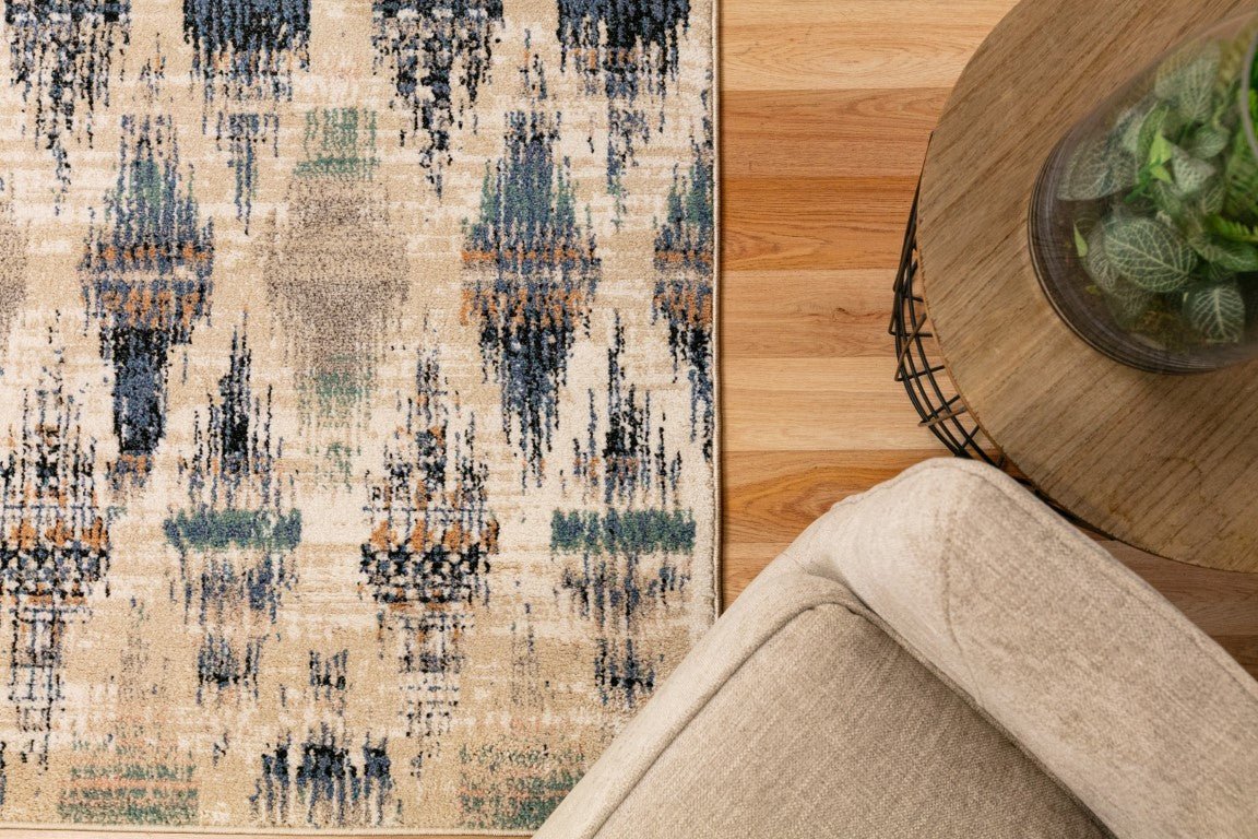 Cozy Contemporary Rug 5439 Blue Beige.