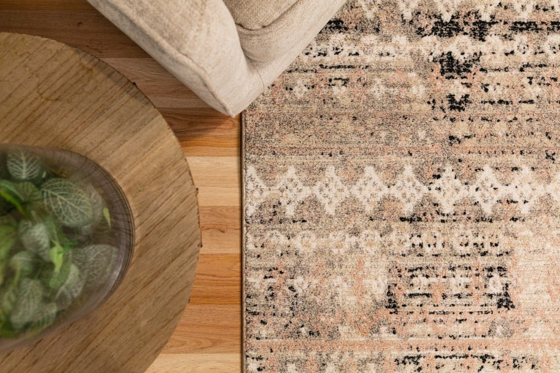 Cozy Contemporary Rug 5442 Rose dark Beige.