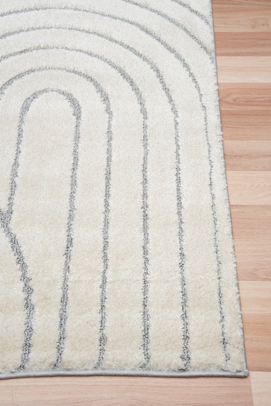 Marli Shagg Rug 12415 Ivory Light Grey.
