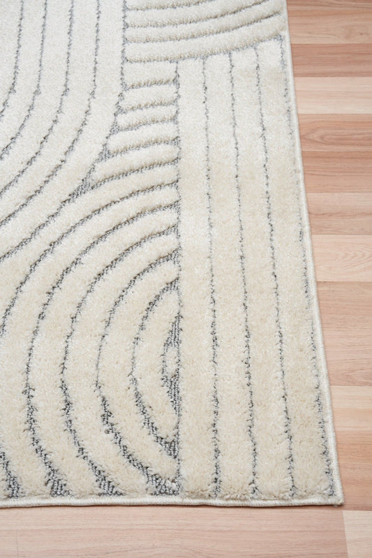 Marli Soft Living room rug 12417 Ivory Light Grey.