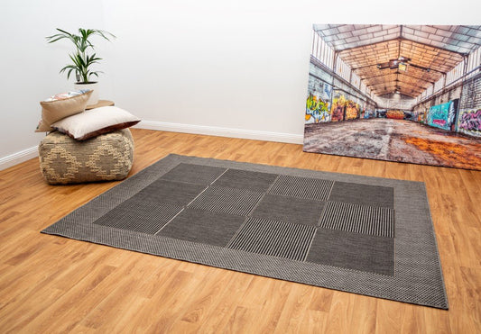 Suva Black Grey rug 22/212 hall runner.