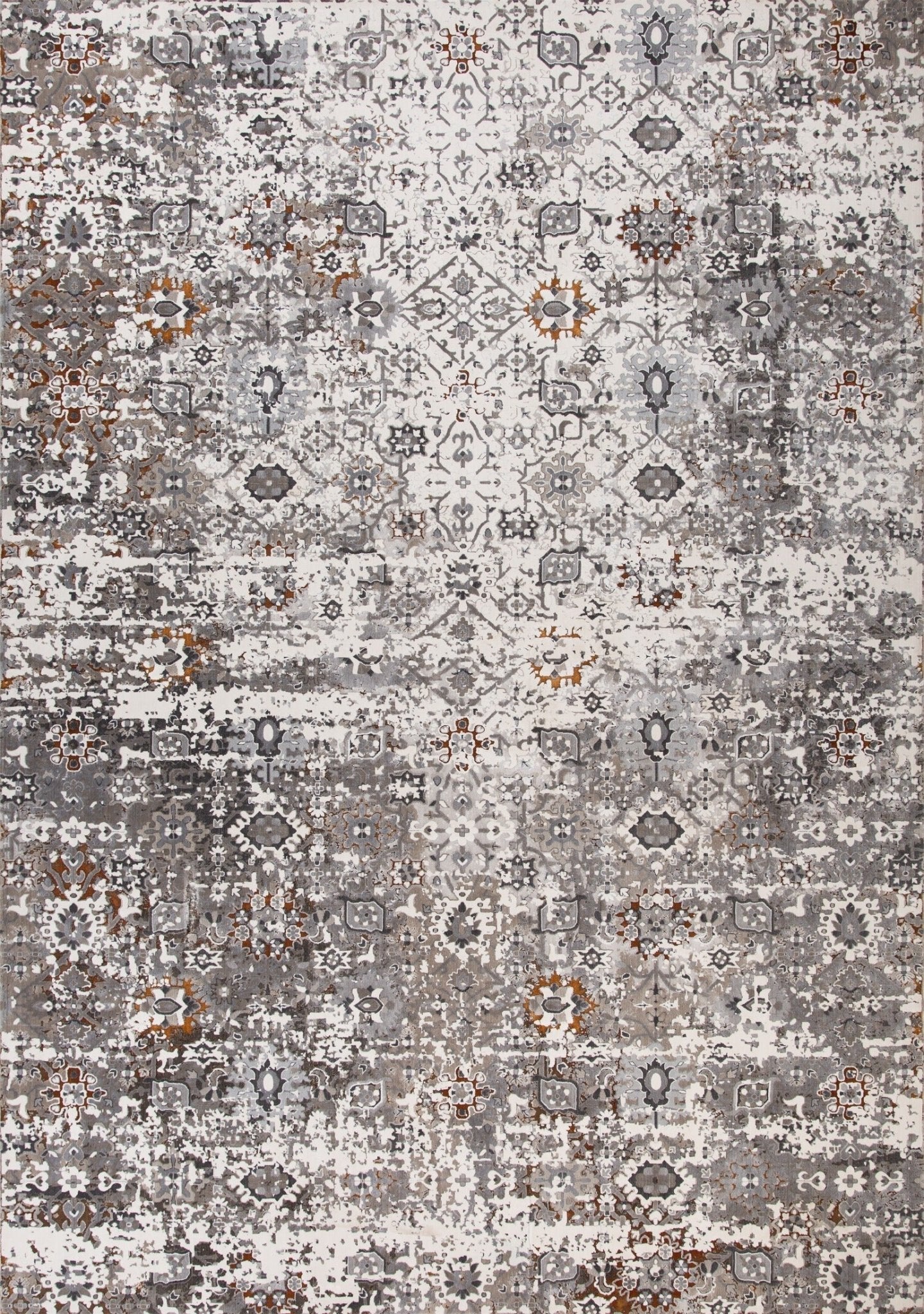 Victoria rug with ornate geometric distressed pattern in gray, beige, and muted jewel tones | Victoria Rug 5501 Jewel Vintage Traditional Living Room Rug - Rugs Point Australia