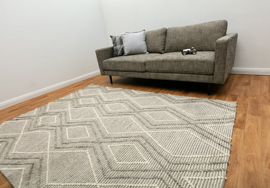 Anita Wool Modern Rug Silver Grey.