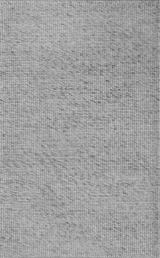 Dasha wool rug in light grey with tightly woven textured surface