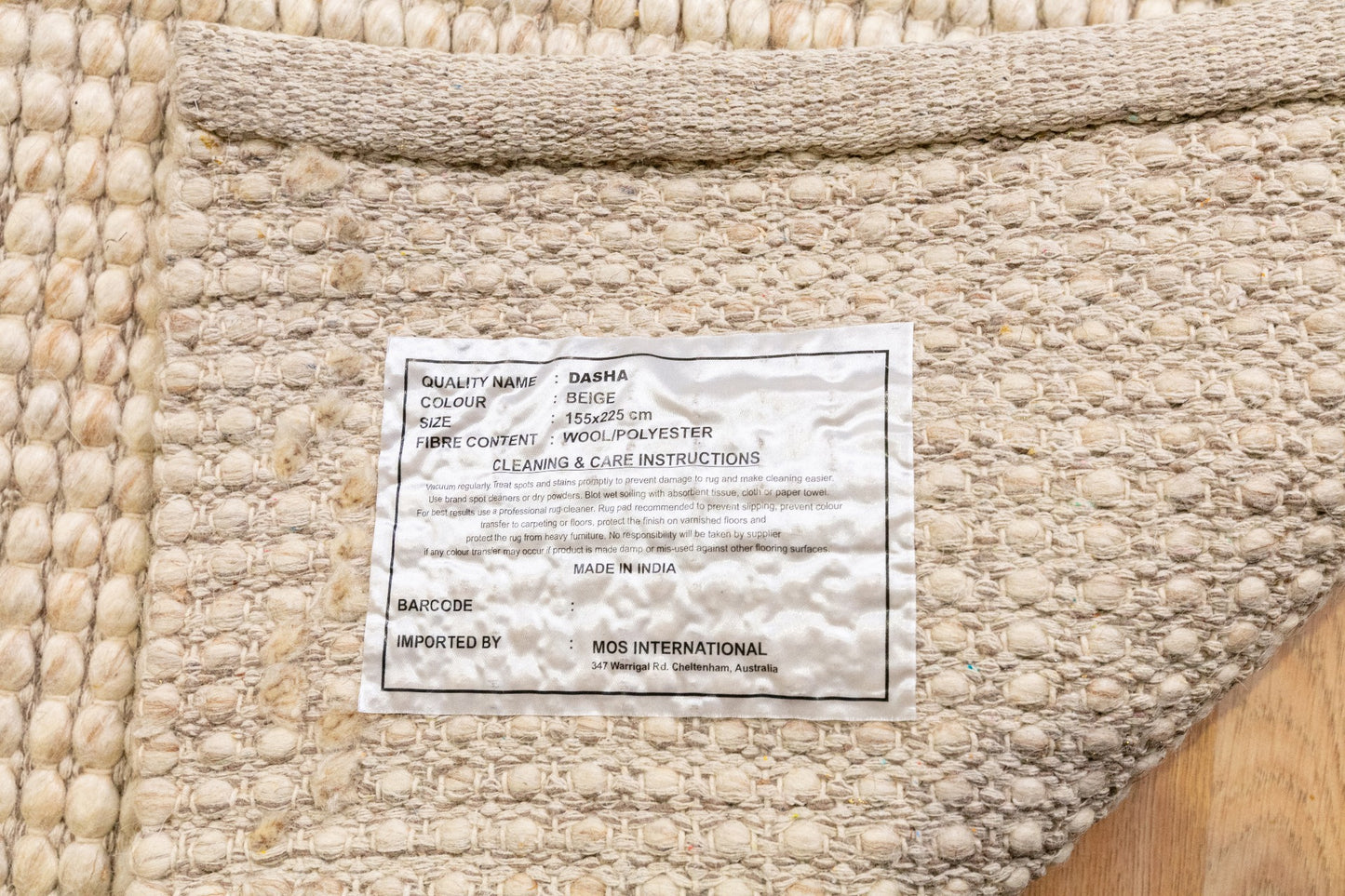 Dasha Wool Rug Beige.