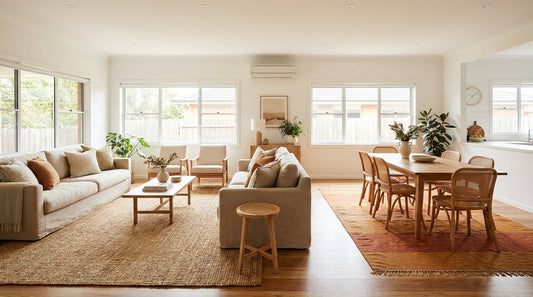 How to Choose the Right Rug Size for Open-Plan Living & Dining (cm Guide) - Rugs Point