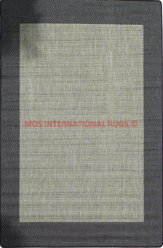 Suva 17 Green Black rubber back rug.
