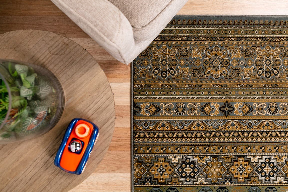 Afghan Traditional Rug Wedgwood Blue.