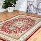 Traditional burgundy rug with cream medallion and ornate floral border | Agrabah Traditional Rug 119 Burgundy Modern Polypropylene Area Rug - Rugs Point Australia