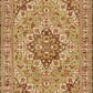 Agrabah traditional Berber rug, cream with red and green medallion and patterned field