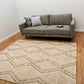 Anita modern wool area rug, beige with geometric chevron pattern