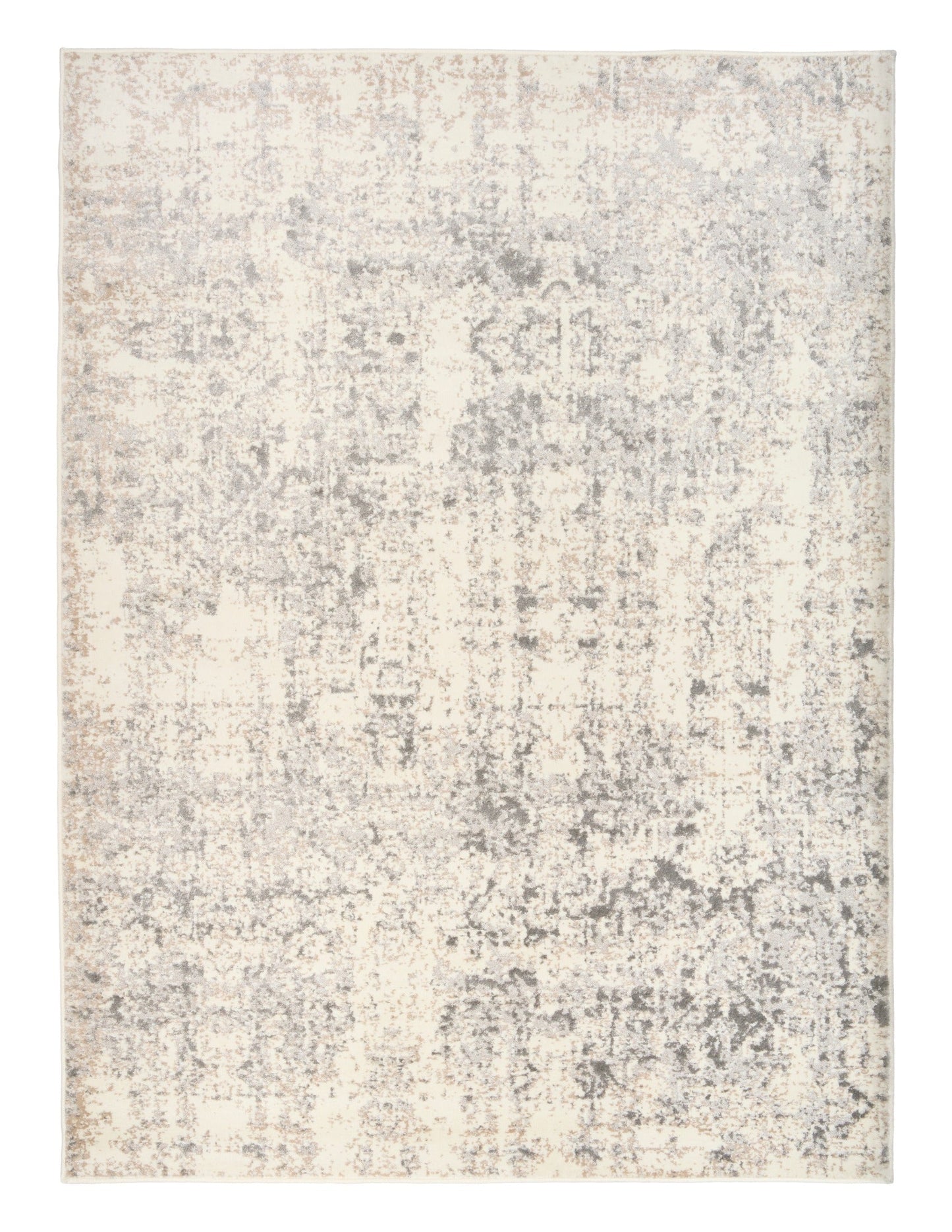 ARUBA 6908 rectangular area rug with distressed abstract light beige and gray pattern