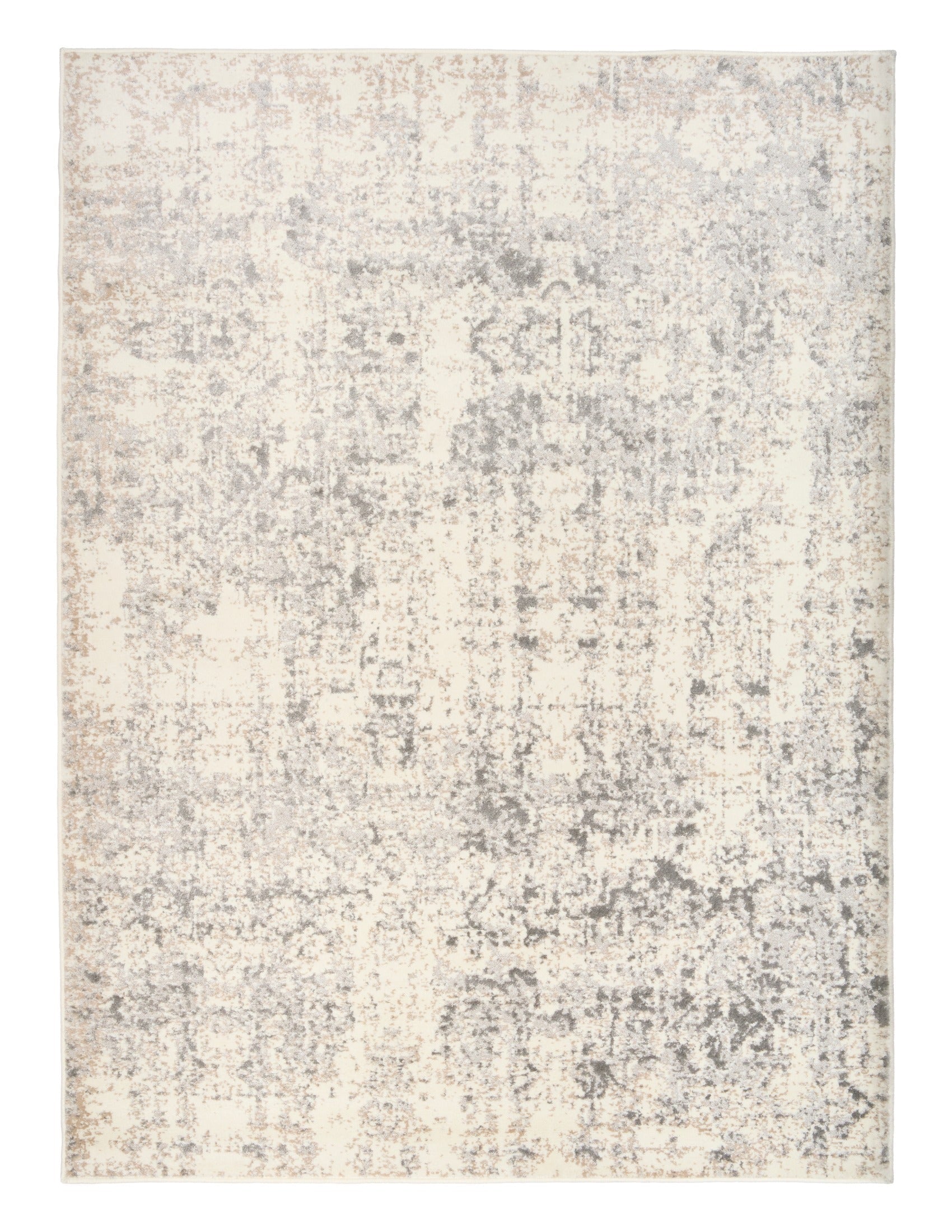 ARUBA 6908 rectangular area rug with distressed abstract light beige and gray pattern