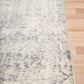 ARUBA 6908 area rug with distressed abstract light beige and gray pattern, border edge
