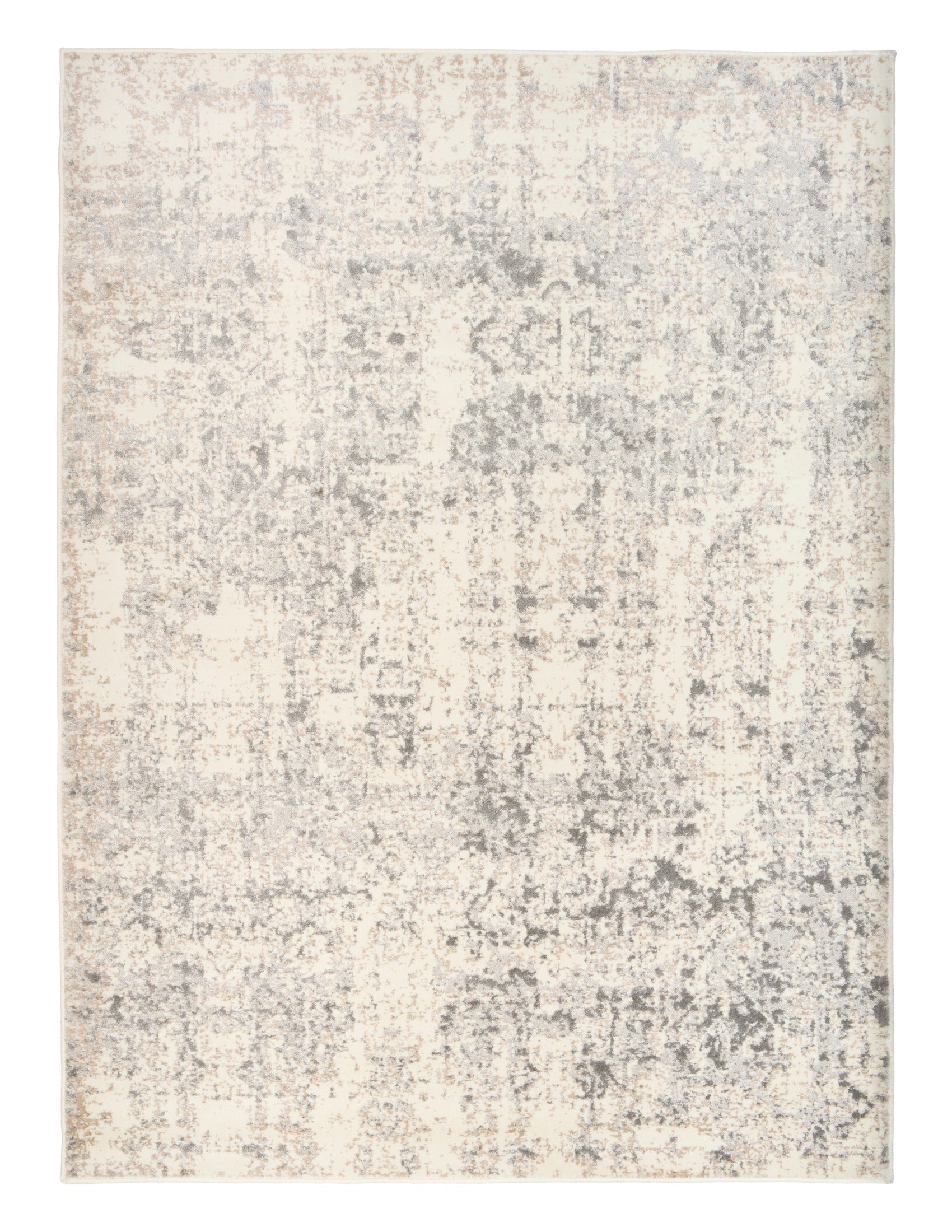 ARUBA 6908 rectangular area rug with distressed abstract light beige and gray design