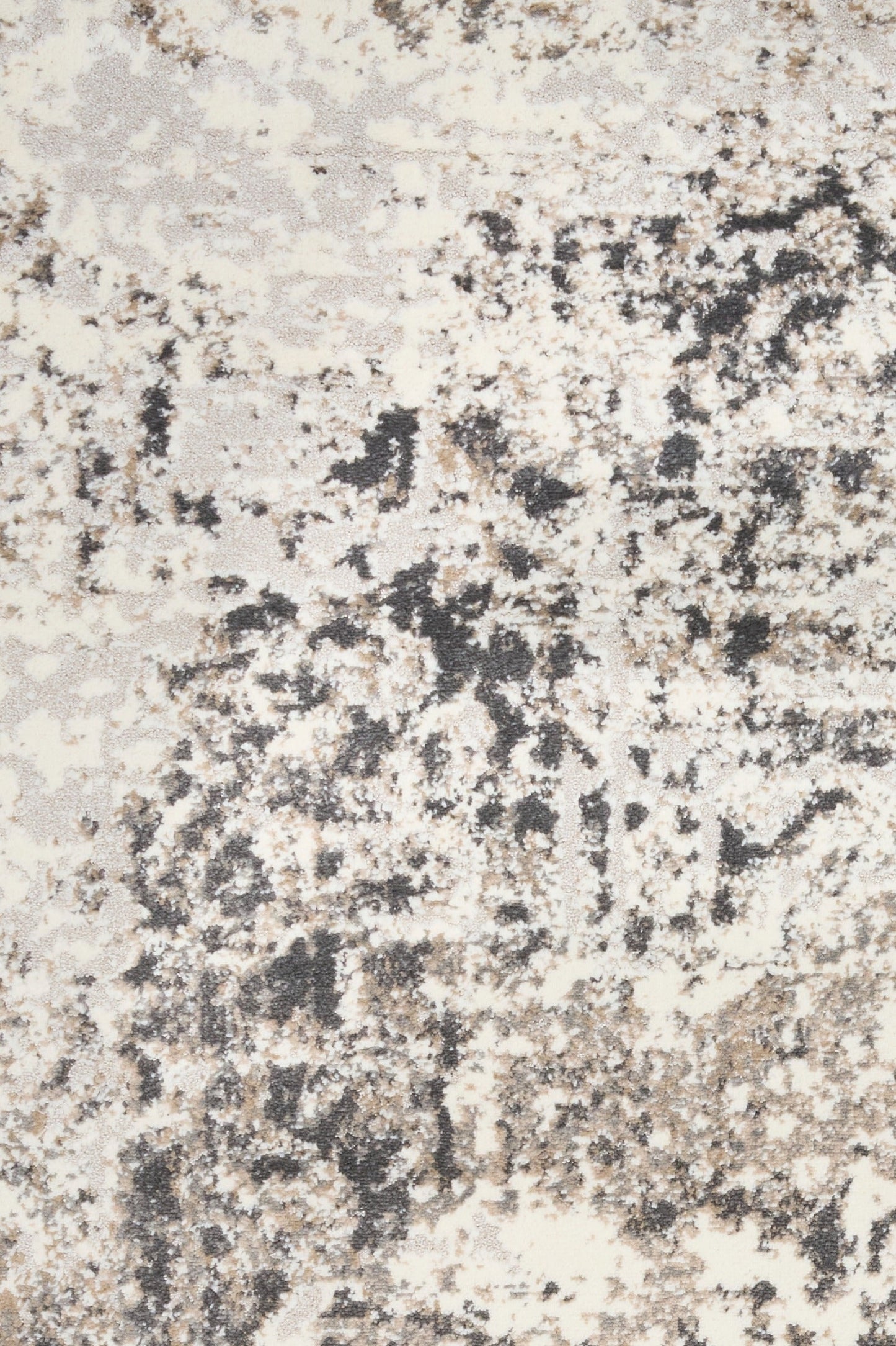 Abstract gray and white rug surface with mottled speckled texture