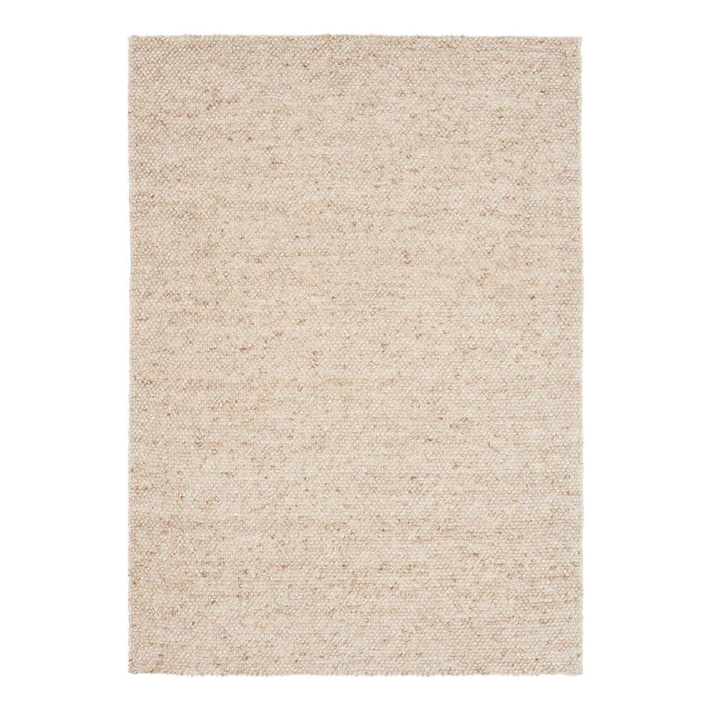 Beige woven area rug with textured flat surface