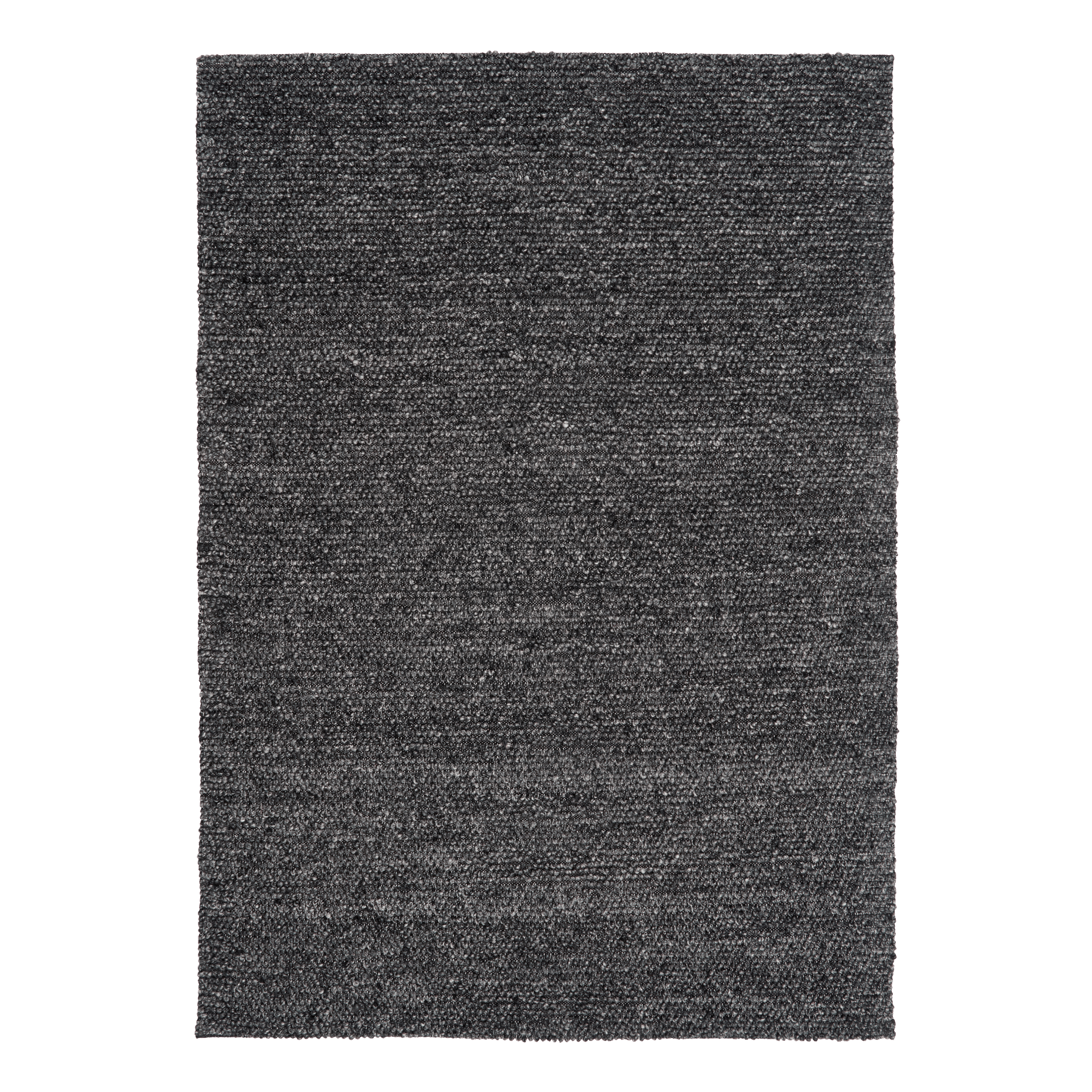 Charcoal textured area rug, rectangular flat weave