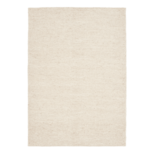 Cream woven area rug with fine textured surface