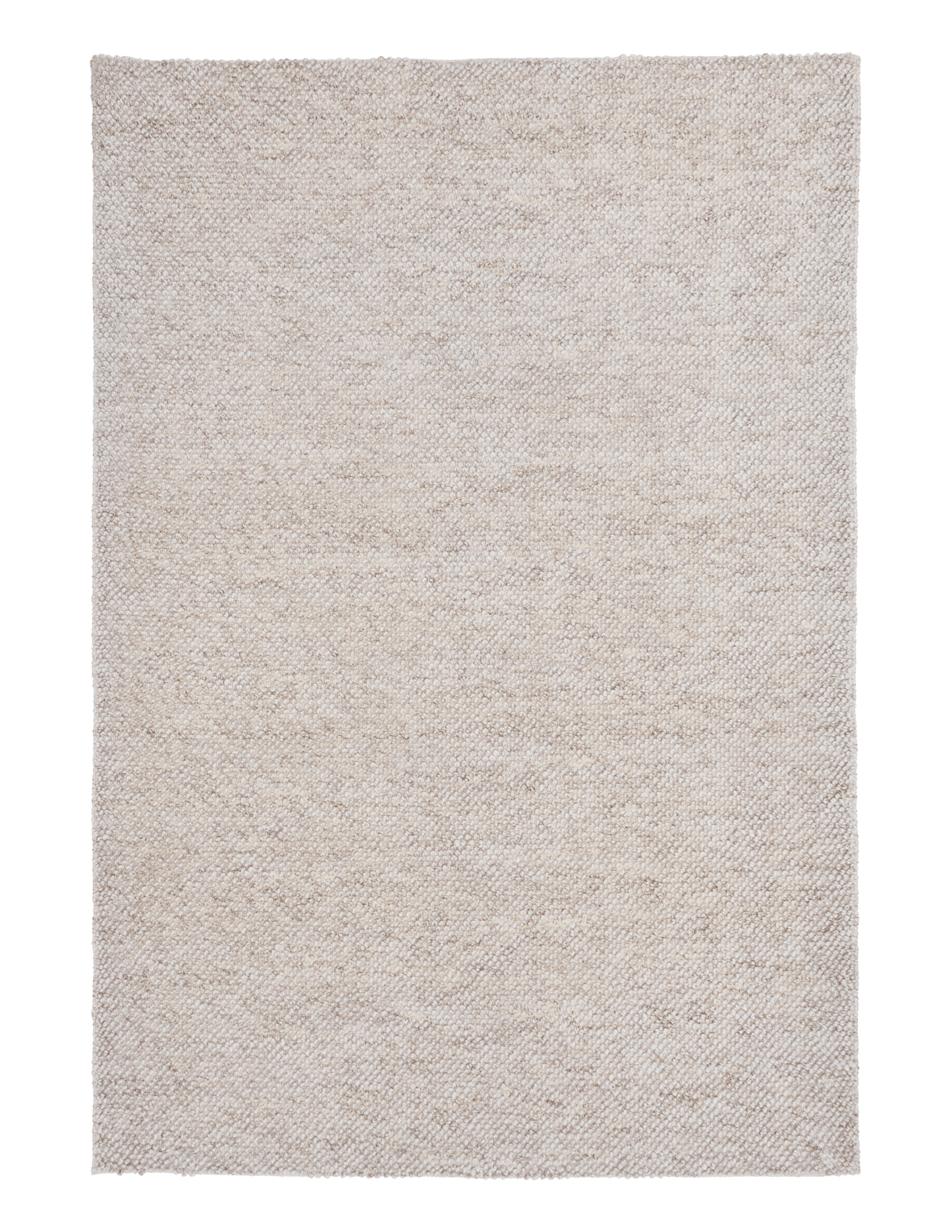 Light beige textured woven area rug, rectangular
