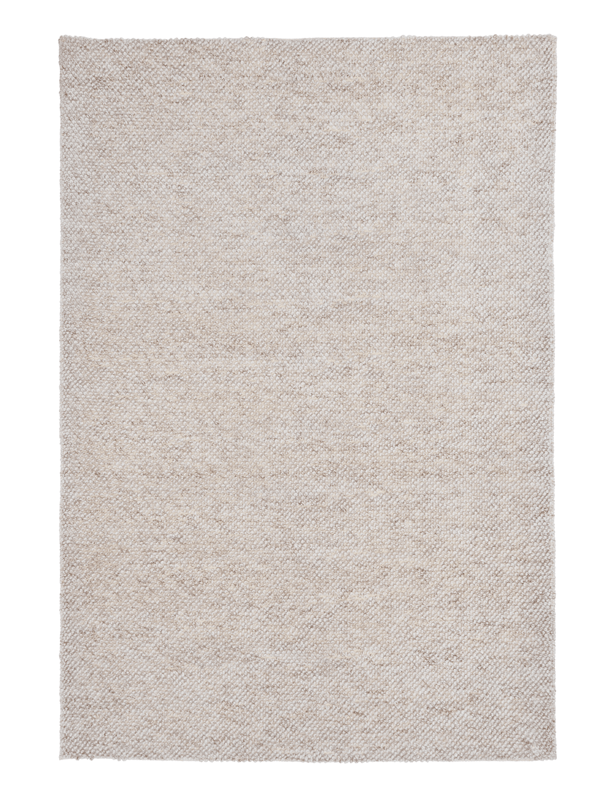 Light beige textured woven area rug, rectangular