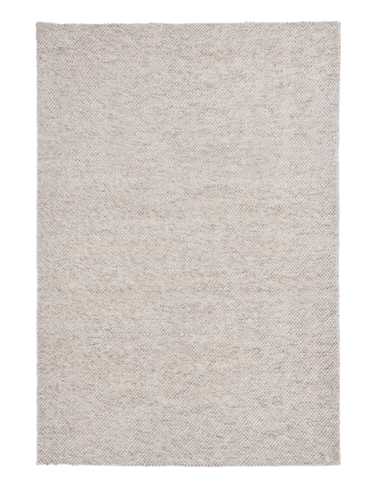 Light beige textured woven area rug, rectangular