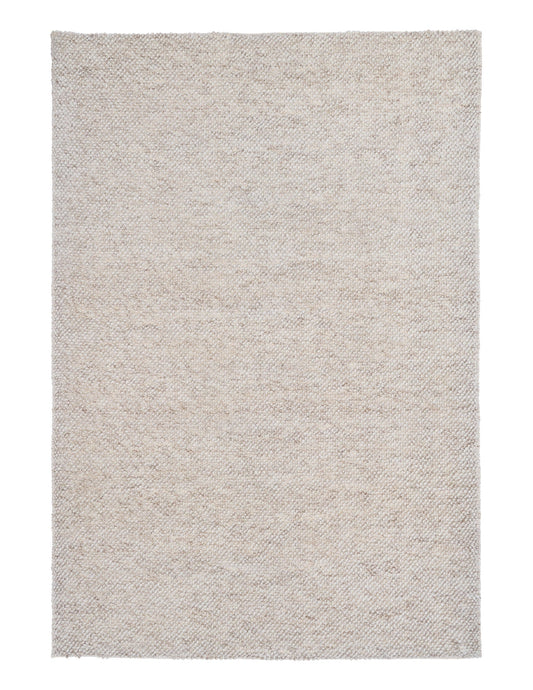 Light beige textured woven area rug, square