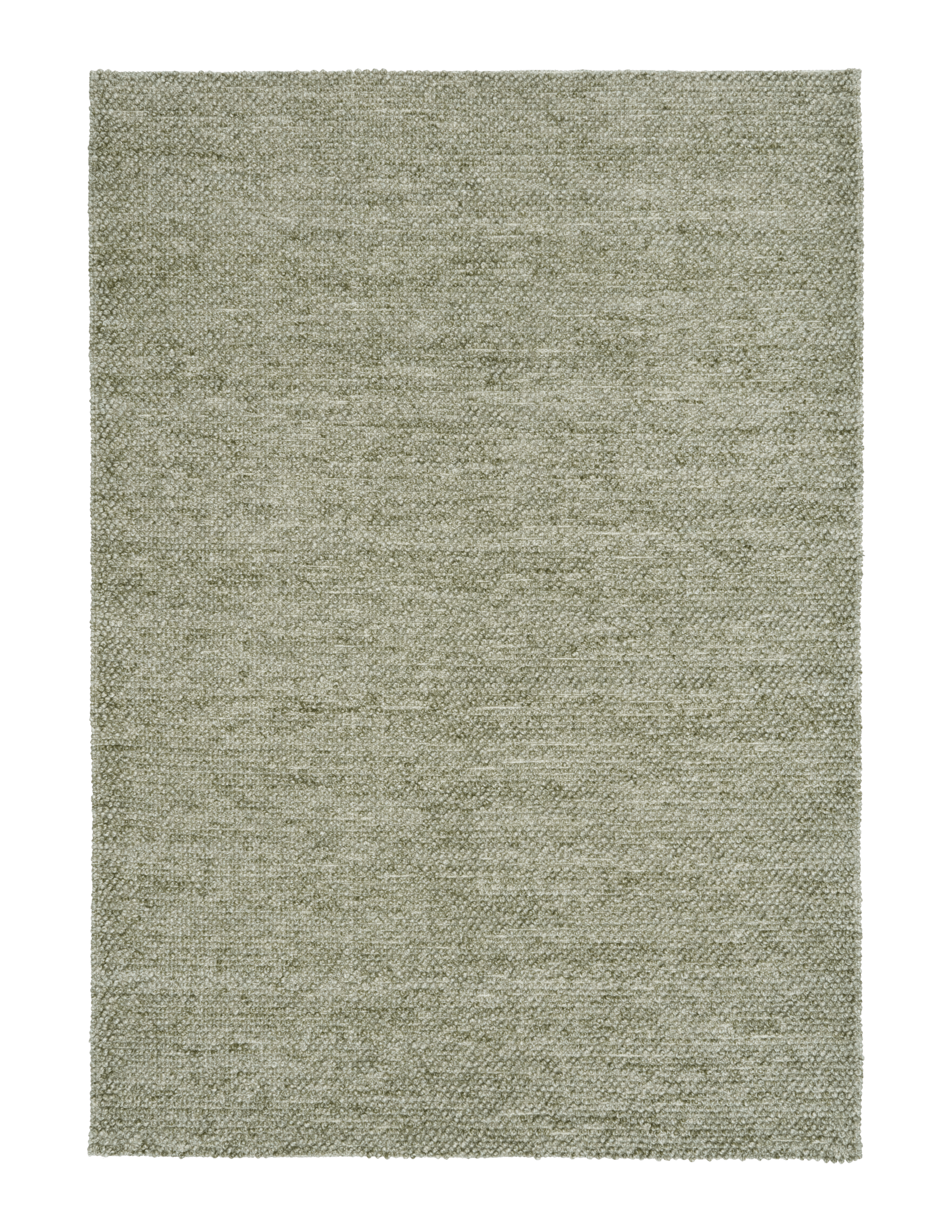 Olive green textured area rug, centered view