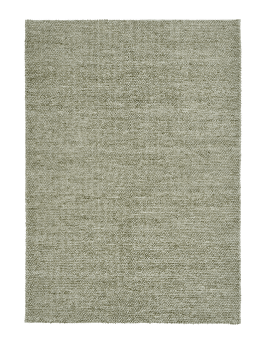 Olive green textured area rug, centered view
