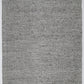 Grey textured area rug with dense speckled weave and subtle texture