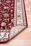 BALUCHI Bordeaux area rug with floral vine pattern, cream border and dark red edge | Baluchi Traditional Rug Vintage Traditional Floor Rug - Rugs Point Australia