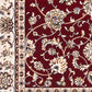 BALUCHI Bordeaux rug close-up of floral vines and blossoms, cream medallion border strip | Baluchi Traditional Rug Vintage Traditional Floor Rug - Rugs Point Australia
