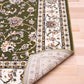 BALUCHI green floral patterned area rug with cream border and decorative strip | Baluchi Traditional 300x400cm and all sizes Rug Vintage Traditional Polypropylene Area Rug - Rugs Point Australia