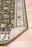 BALUCHI green floral patterned area rug with cream border and decorative strip | Baluchi Traditional 300x400cm and all sizes Rug Vintage Traditional Polypropylene Area Rug - Rugs Point Australia
