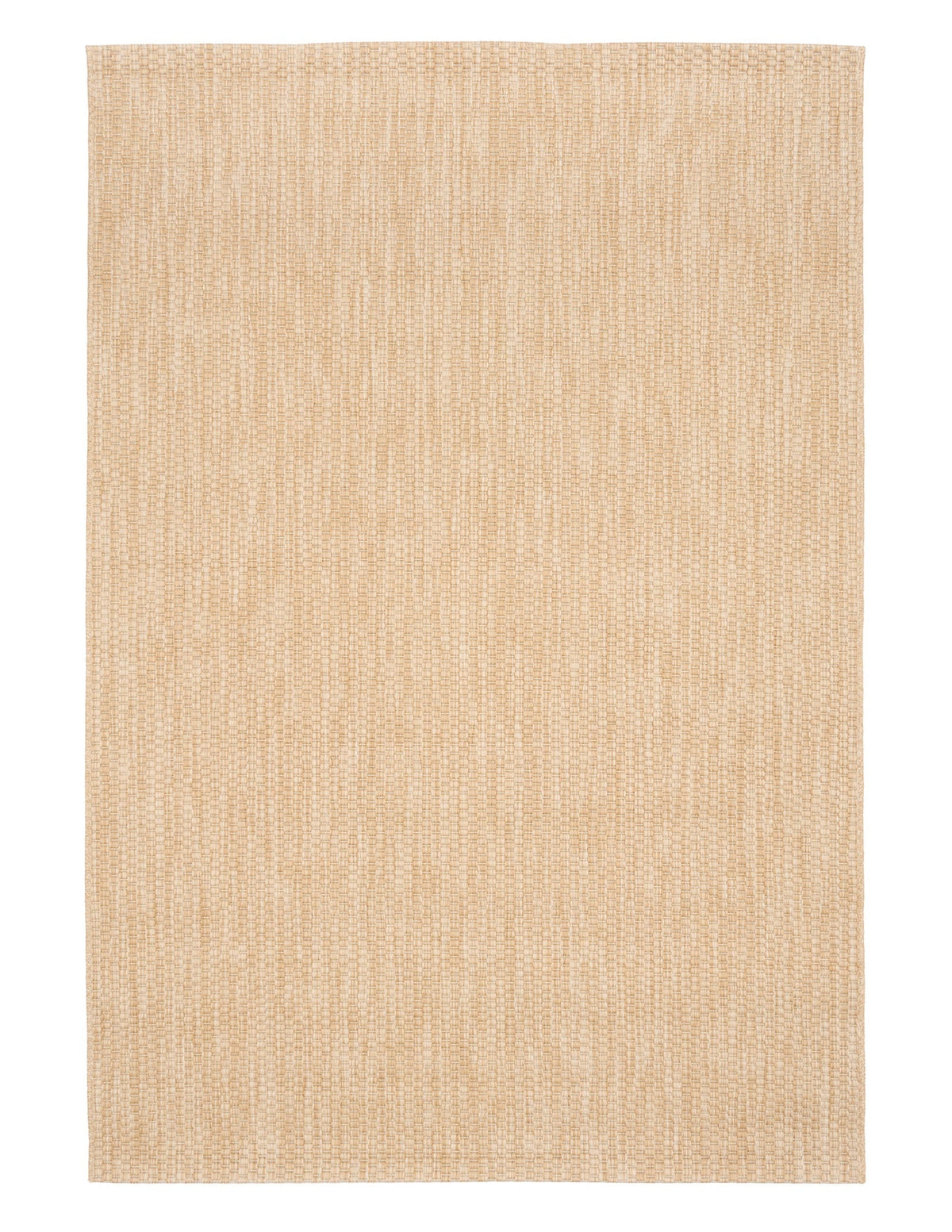 Light beige woven area rug with flat loop texture and bordered edges