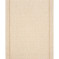Light beige area rug with a centered square border and textured weave.