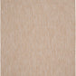 Beige woven rug with uniform textured face and subtle vertical flecks.