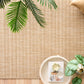 Woven area rug, light tan, narrow vertical and horizontal texture lines