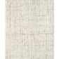 Beige textured area rug flat view with mottled weave and even border finish