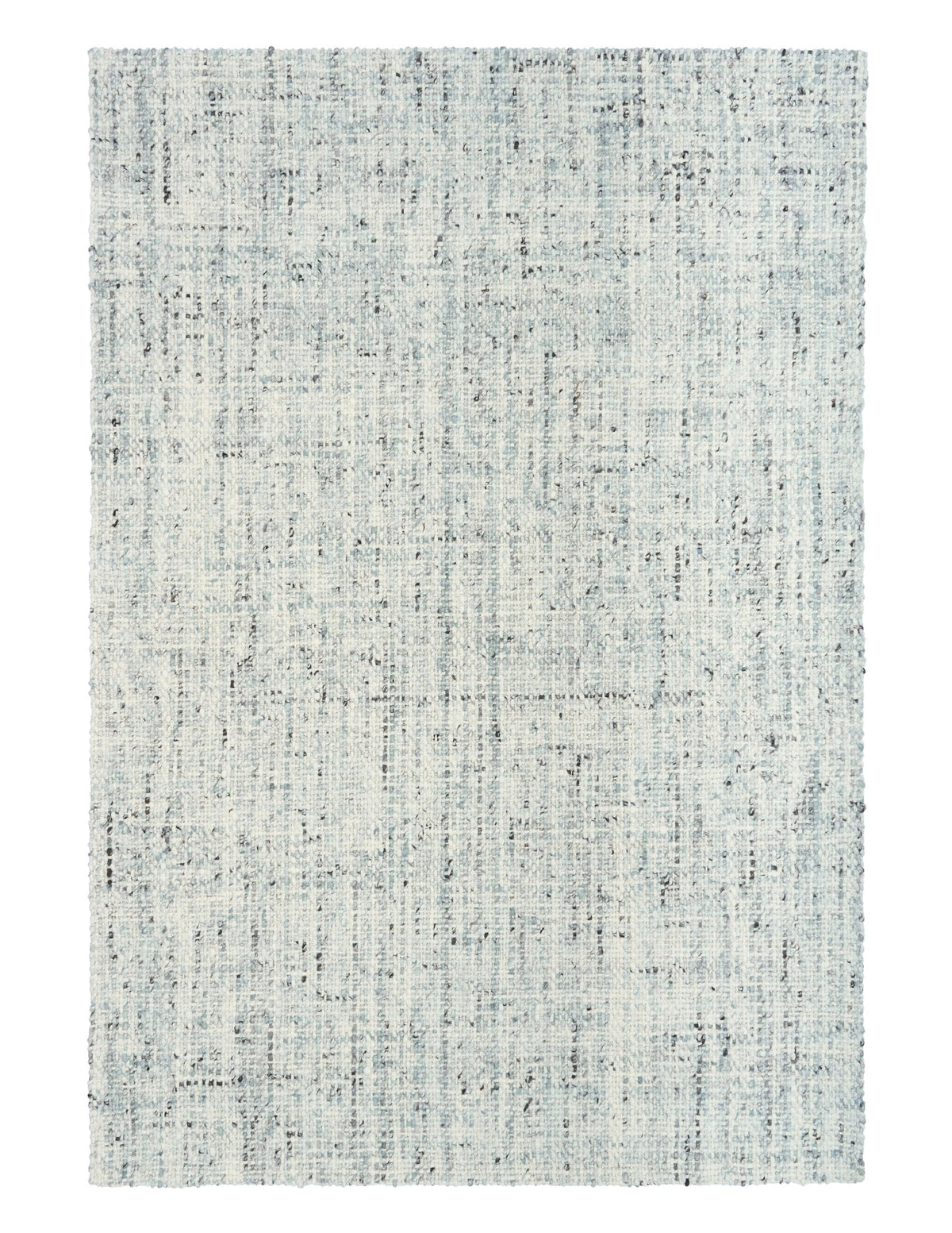 Cleo Blue textured area rug, light blue speckled design in full view