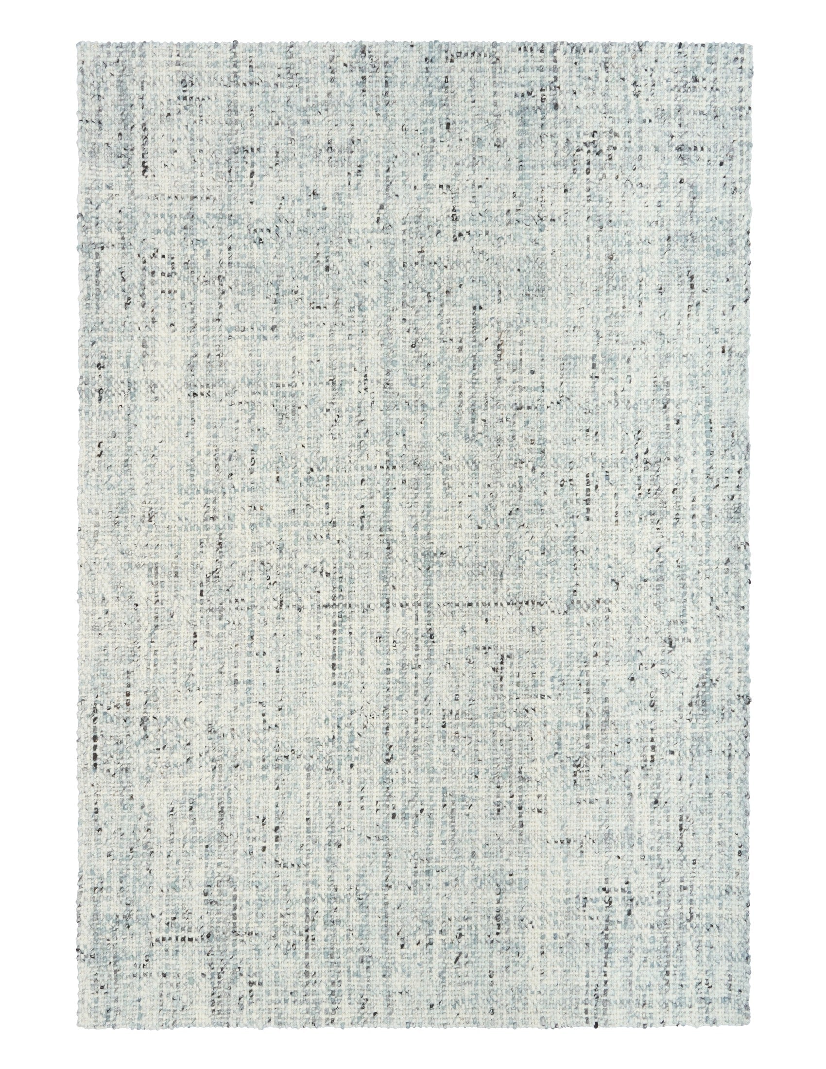 Cleo Blue textured area rug, light blue speckled design in full view