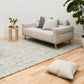 Cleo Blue textured area rug, light blue speckled design
