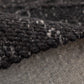 Dark wool rug with looped pile texture and beige backing edge visible | Colombo New Zealand Wool Rug Graphite Modern Abstract Wool Area Rug - Rugs Point Australia