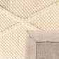Cream wool rug border edge with textured pile close-up | Colombo Wool Rug 1271 Cream Textured Woven Living Room Rug - Rugs Point Australia